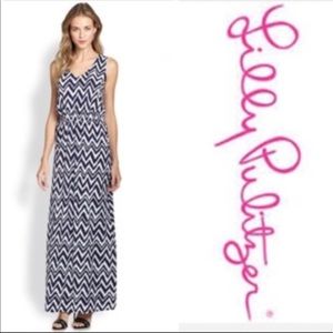 Lilly Pulitzer chevron maxi dress -size XS NWT